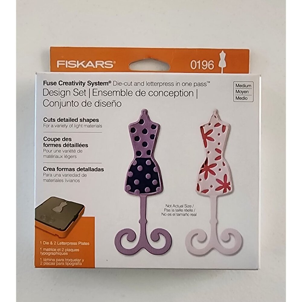 Fiskars Fuse Creativity System Design Set #0196 Dress Form‎ Die & Letter Press